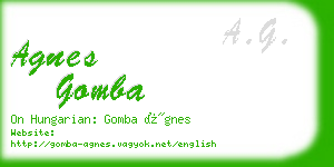 agnes gomba business card